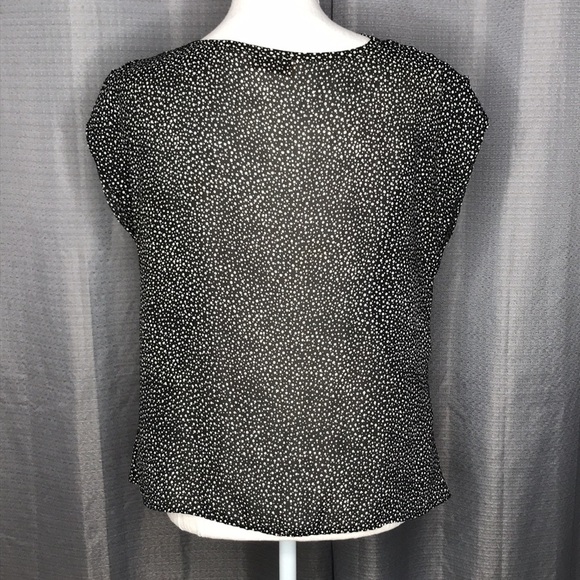 CHARLIE CALIFORNIA MEDIUM BLACK & CREAM BLOUSE VINTAGE - Picture 2 of 6